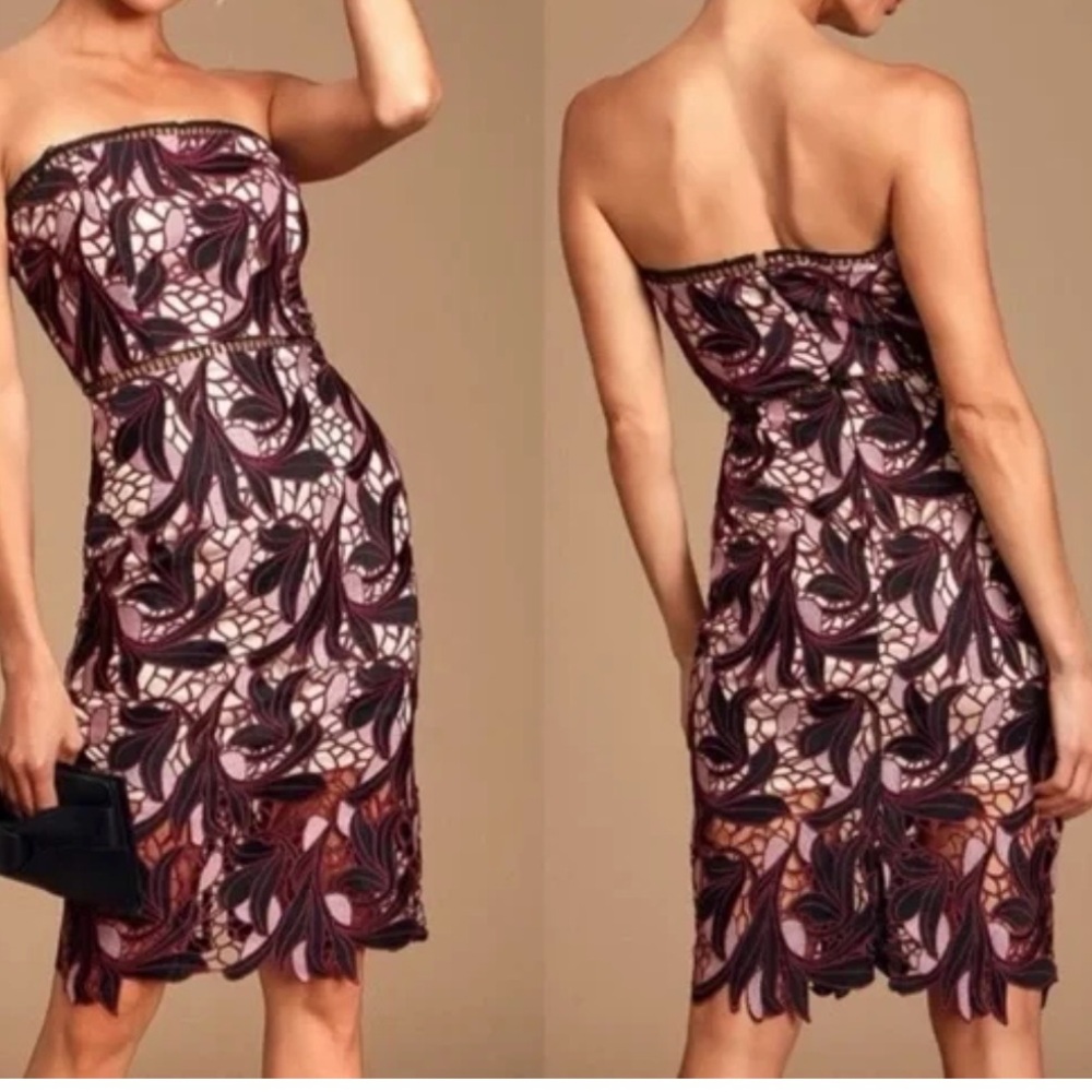 LULU'S NWT  'JANA'  Crochet Strapless Lace Dress Medium